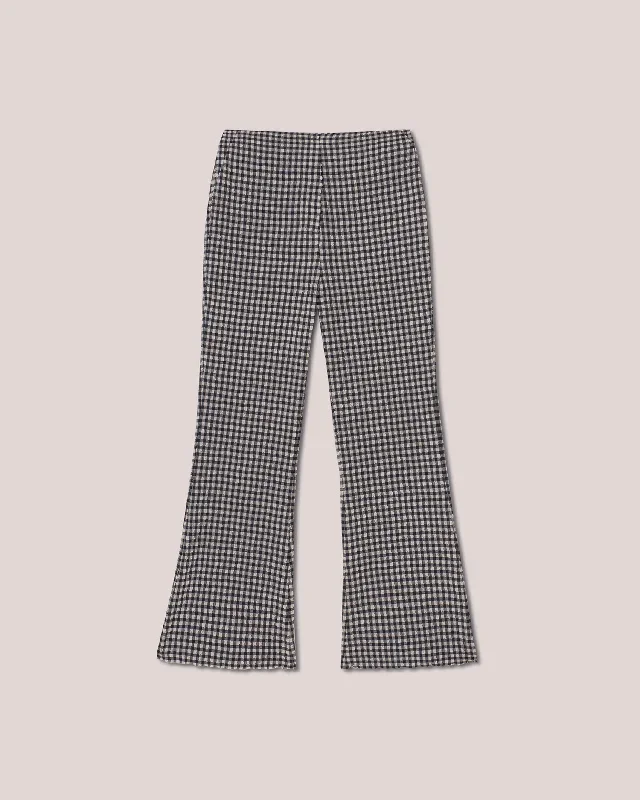 Tesa - Sale Slim Leg Seersucker Check Trouser - Navy Creme Check