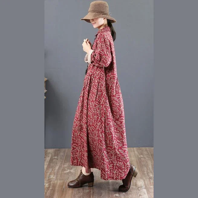 2018-red-long-cotton-dress-loose-fitting-lapel-collar-traveling-clothing-long-sleeve-autumn-dress