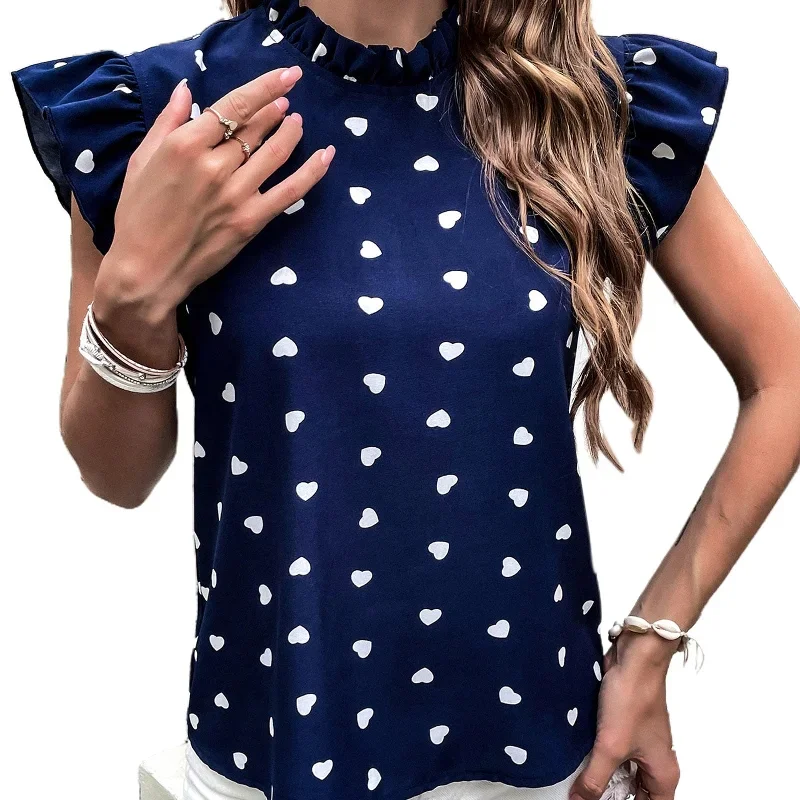 2020-blouse-women-casual-summer-solid-color-stand-collar-short-sleeve-slim-blouse-womens-clothing-блузка-женская