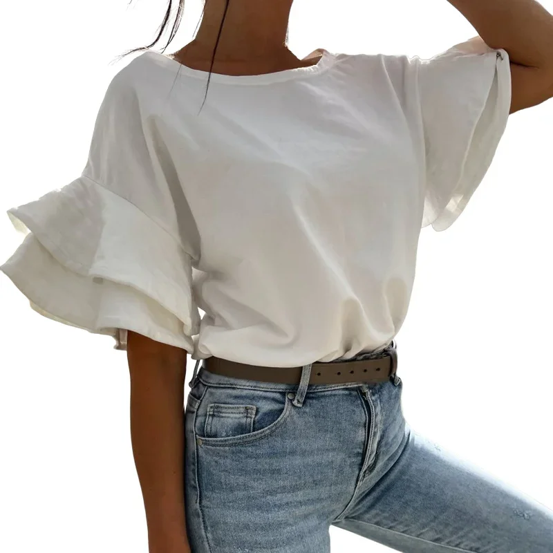 2020-blouse-women-casual-summer-solid-color-stand-collar-short-sleeve-slim-blouse-womens-clothing-блузка-женская