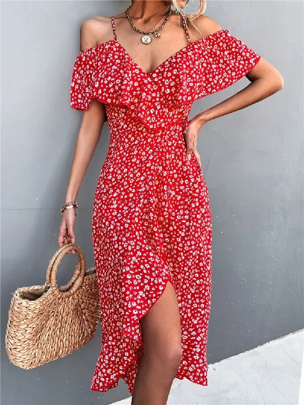 2022-summer-models-ladies-dress-sexy-one-shoulder-floral-elegant-suspender-dress-high-wasit-irregular-long-dresses-for-women