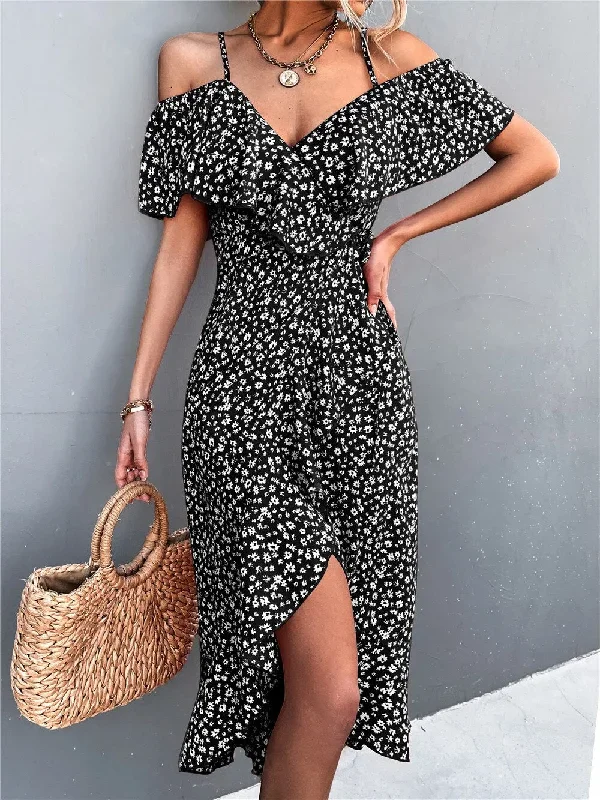 2022-summer-models-ladies-dress-sexy-one-shoulder-floral-elegant-suspender-dress-high-wasit-irregular-long-dresses-for-women