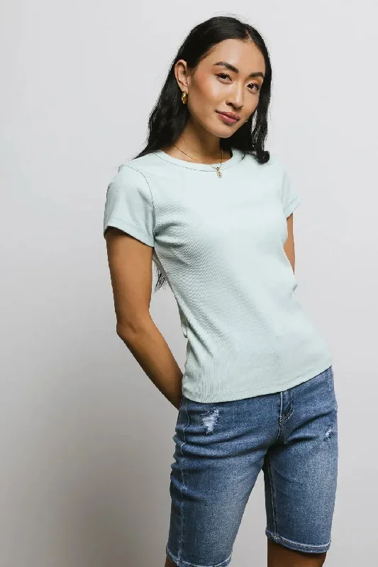 Addison Ribbed Top in Mint