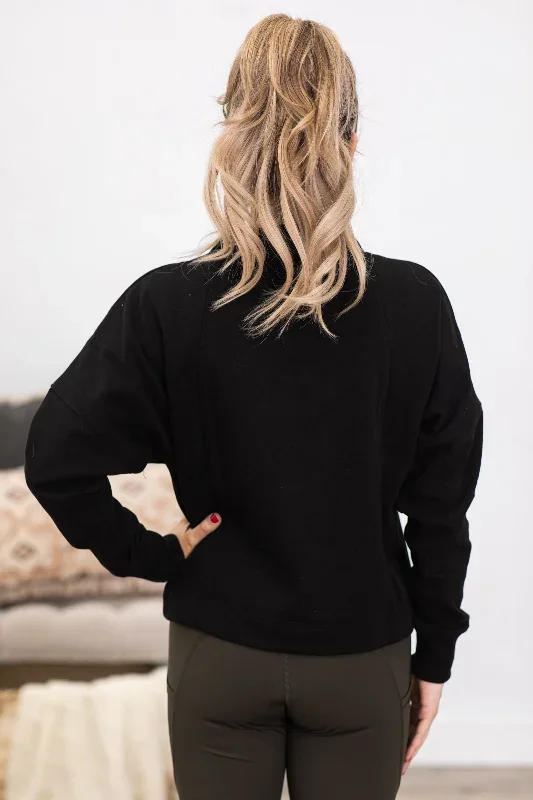 black-plush-half-zip-fleece-pullover-top