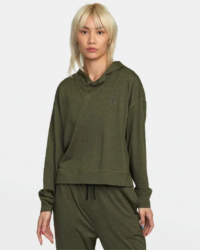 C-Able Cropped Workout Hoodie - Olive