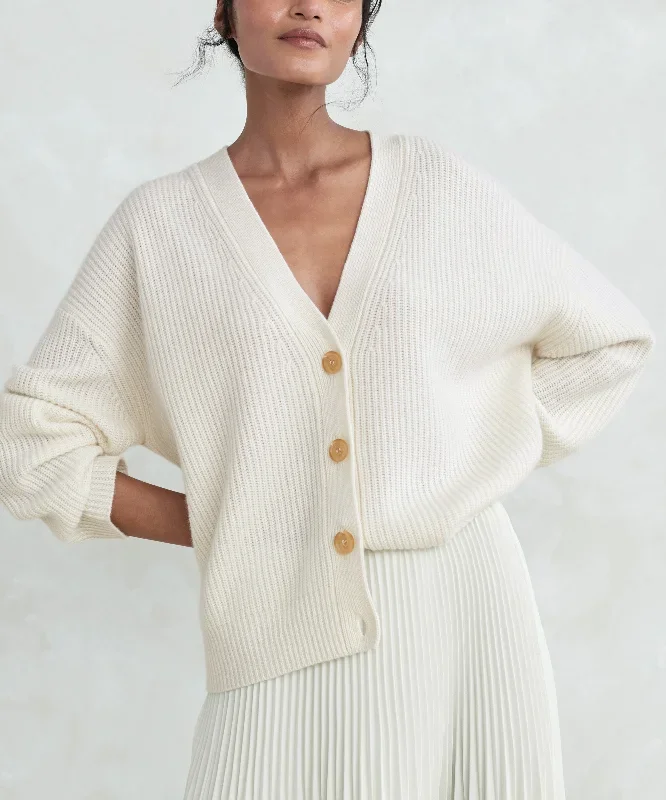 Cropped Cashmere Cocoon Cardigan