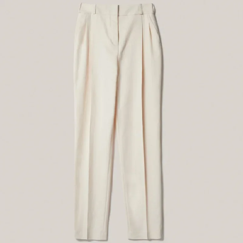 ECOVERO TROUSER ""RIVER"" IN NATURAL WHITE