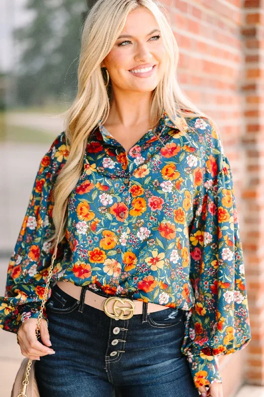 Found You Navy Blue Floral Blouse