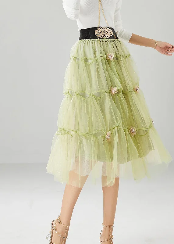 french-grass-green-floral-tulle-skirt-summer