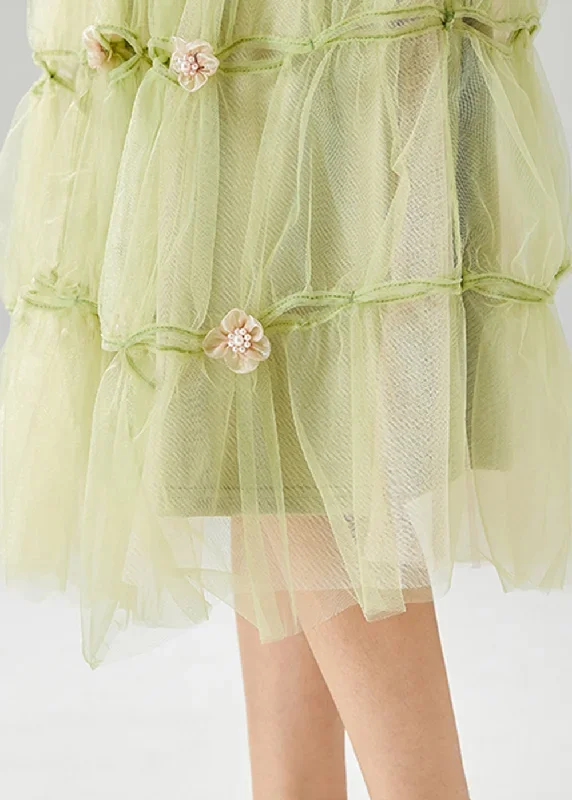 french-grass-green-floral-tulle-skirt-summer