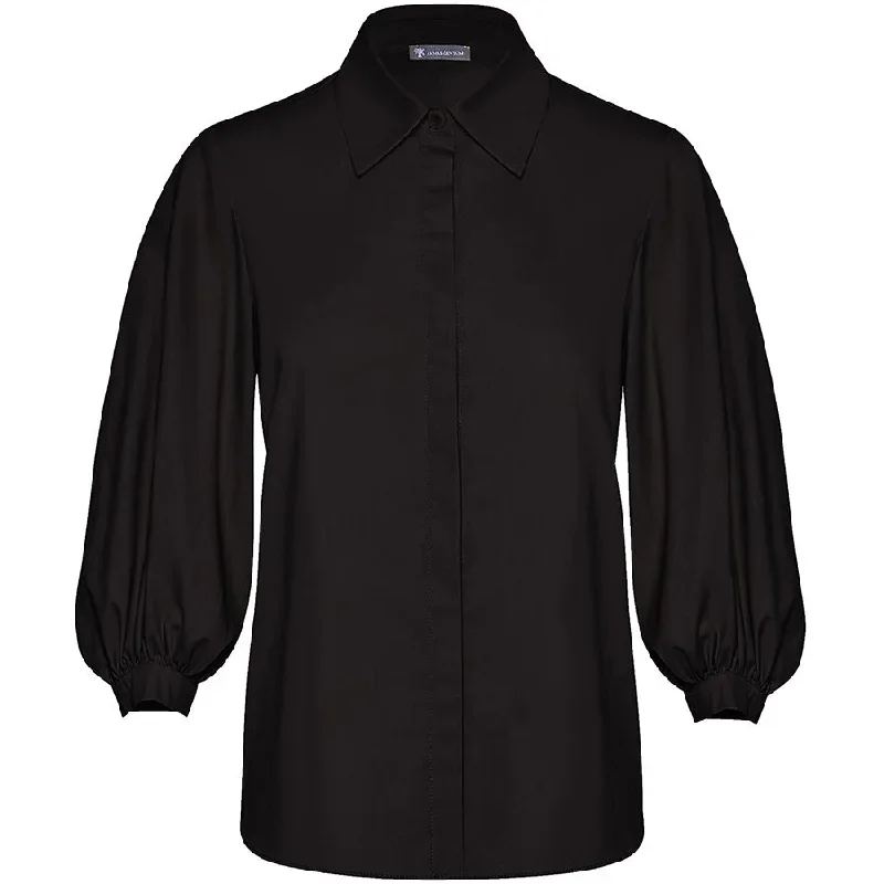 BLACK BLOUSE ""GARNIER"" WITH BALLOON SLEEVES