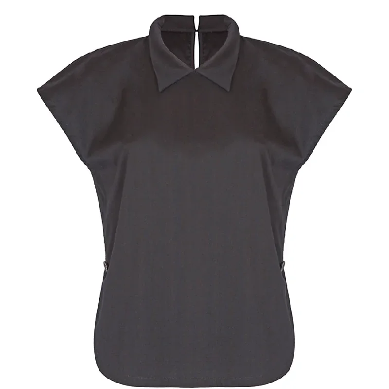 BLACK SLEEVELESS BLOUSE ""GITTA""