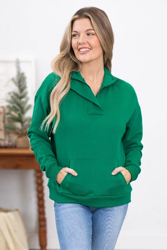 Green 1/4 Zip Sweatshirt