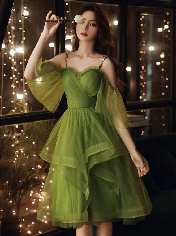 green-sweetheart-neck-green-tulle-prom-dress-green-homecoming-dress