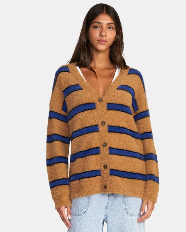 Here We Are Cardigan Sweater - Tobacco