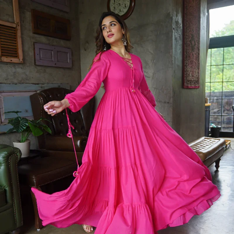 hot-pink-cotton-maxi-anarkali-dress-for-women-online