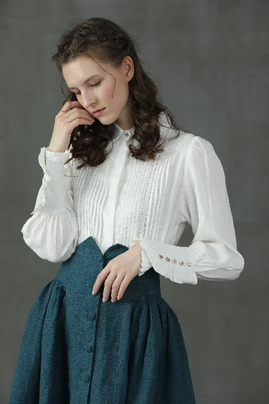 Jo March 31 | Accordion Pleated Linen Shirt