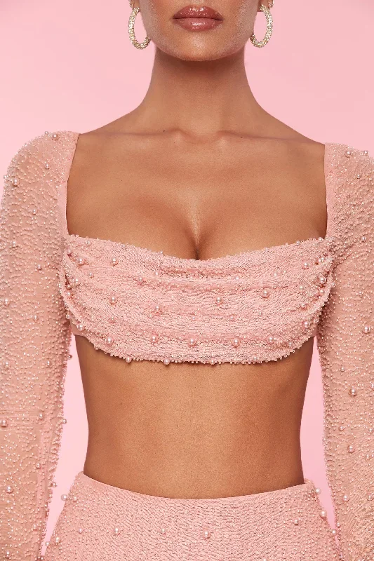 la-desirade-embellished-cowl-neck-crop-top-in-rose