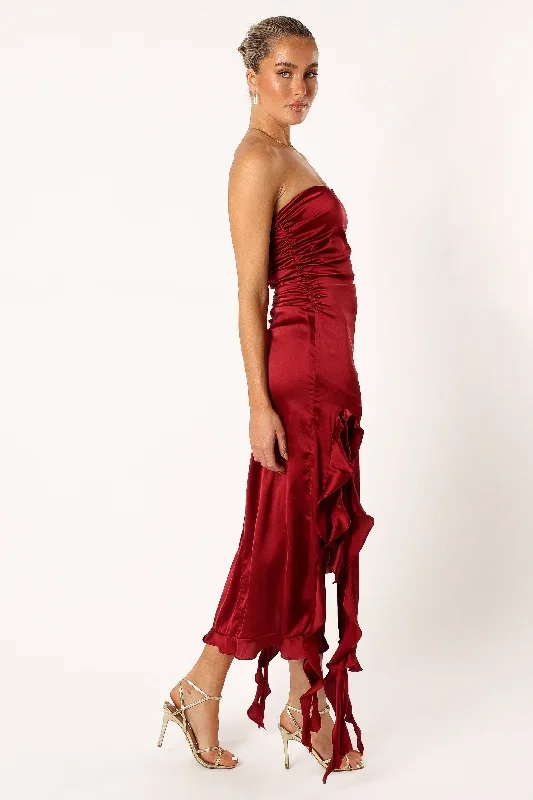 lee-strapless-midi-dress-wine