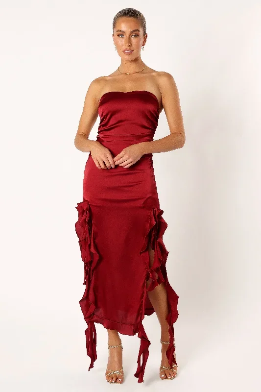 lee-strapless-midi-dress-wine