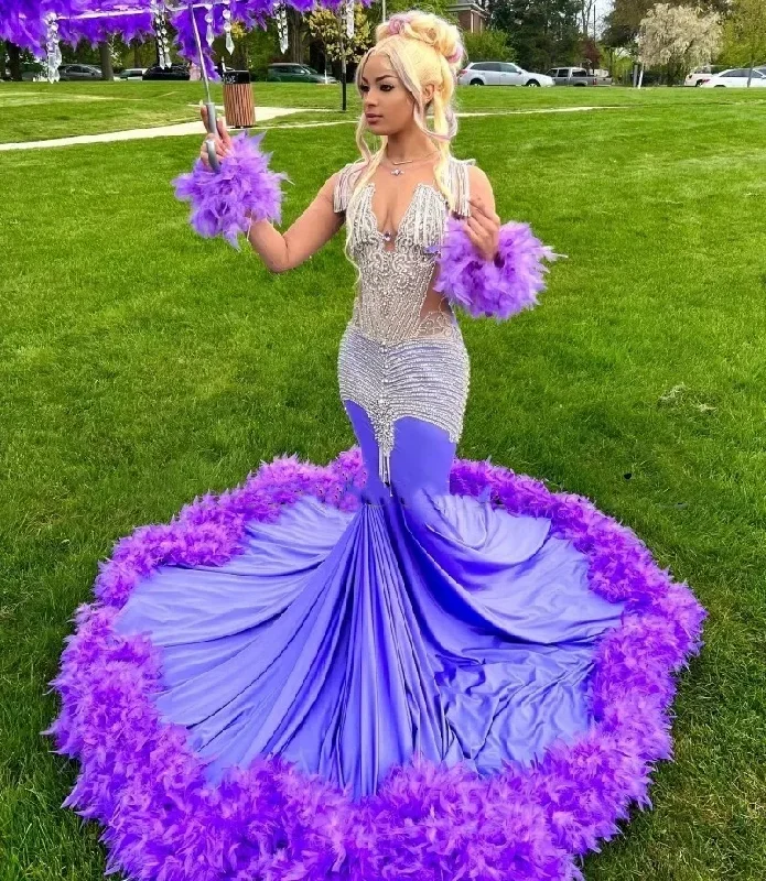 luxury-purple-prom-dresses-for-black-girls-2024-rhinestone-feathers-african-women-mermaid-party-gowns-vestidos-de-festa