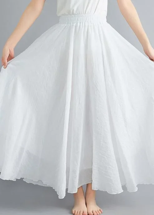 modern-elastic-white-summer-cotton-linen-skirts