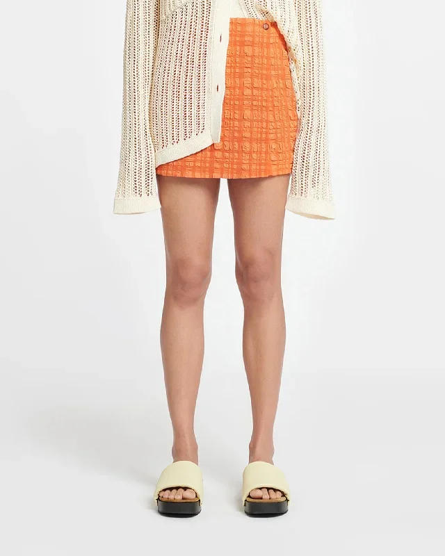 Fede - Seersucker Skort - Sunset Orange