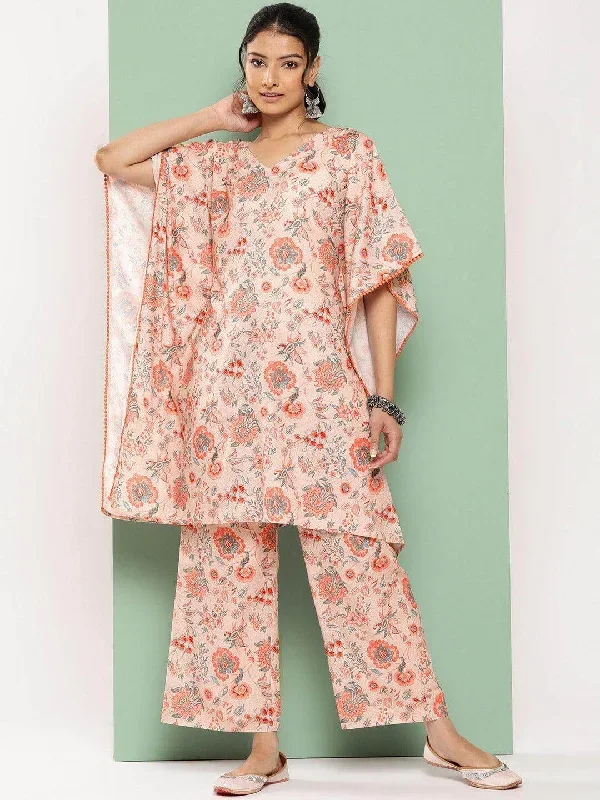 Peach Crepe Digital Printed Co-ords Set