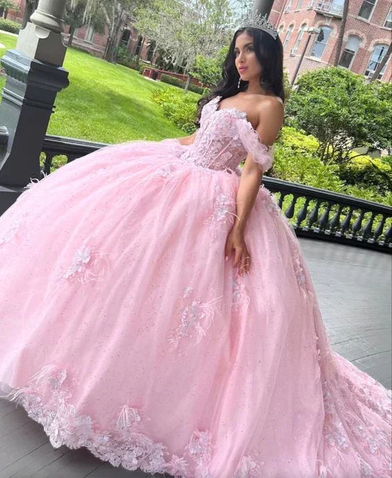 pink-off-the-shoulder-tulle-ball-gown-sweet-16-prom-dress-quinceanera-dress