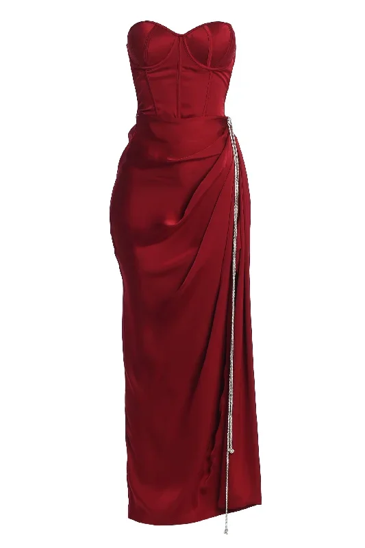 red-olea-satin-skirt