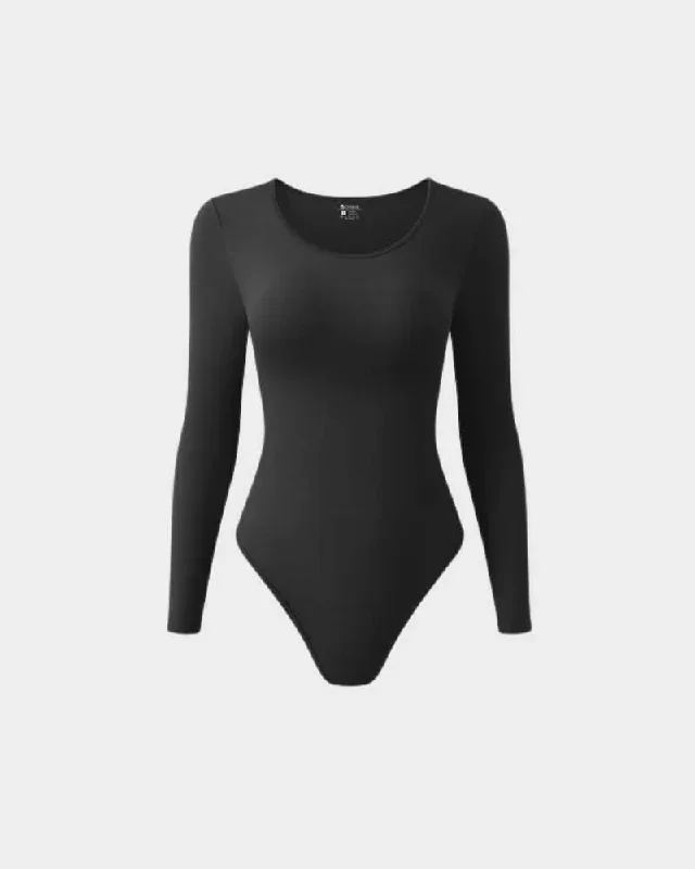 SheCurve Ribbed Crewneck Long Sleeve Bodysuit