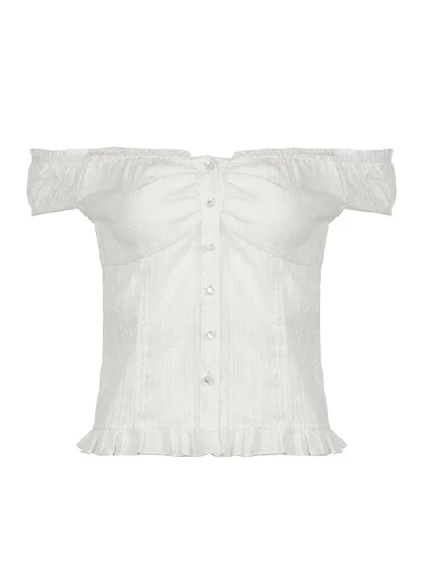 ruffled-trim-lace-panel-plain-button-up-camisole-top