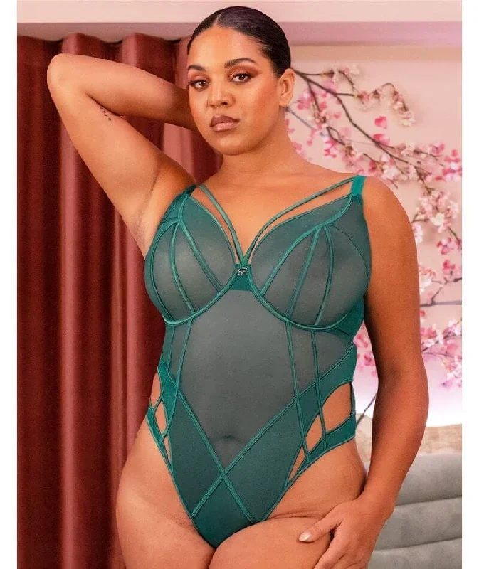 scantilly-senses-plunge-bodysuit-verdigris-green