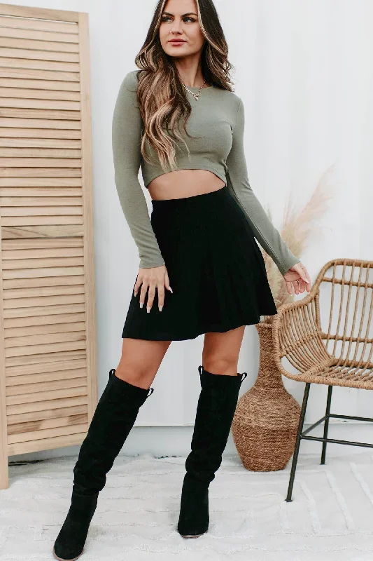 Seamless Transition Long Sleeve Top (Olive)