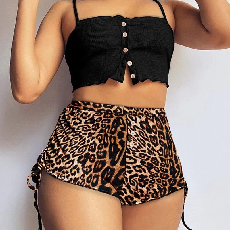 Sexy High Waist Leopard Shorts