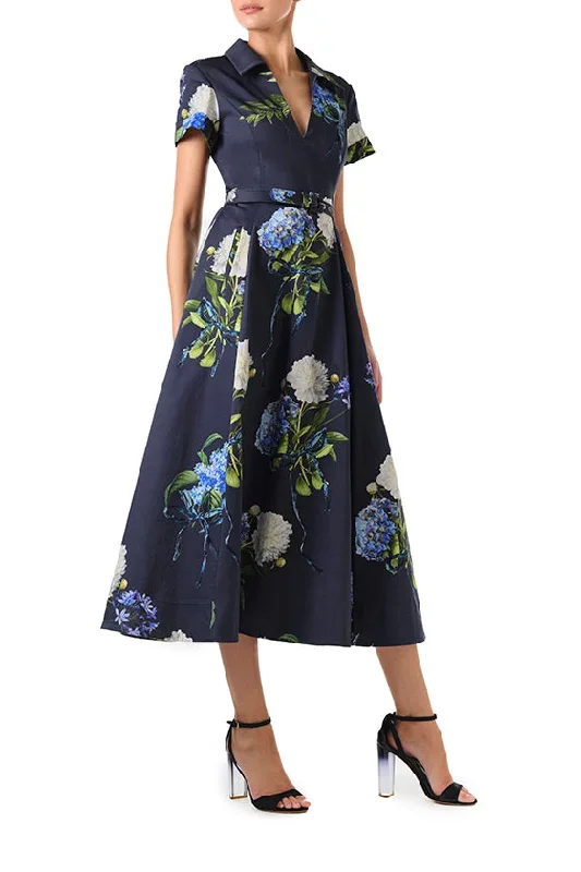 short-sleeve-floral-aline-dress