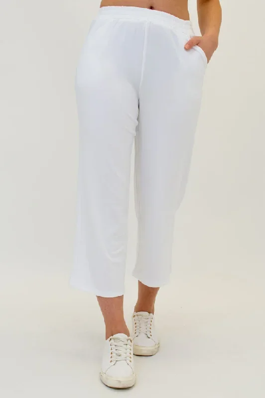 Sky Pants, White, Cotton