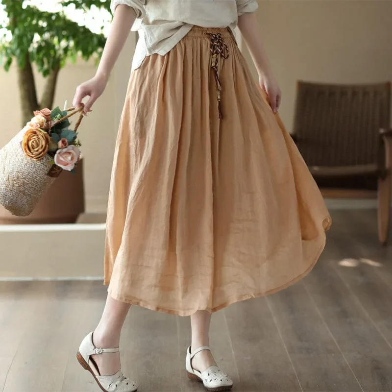 spring-retro-loose-linen-a-line-skirt