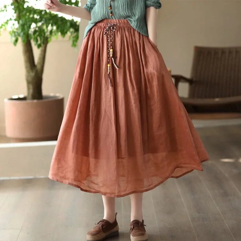 spring-retro-loose-linen-a-line-skirt