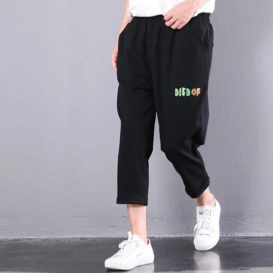 summer-new-black-loose-alphabet-print-cotton-pants-oversize-slim-casual-pants