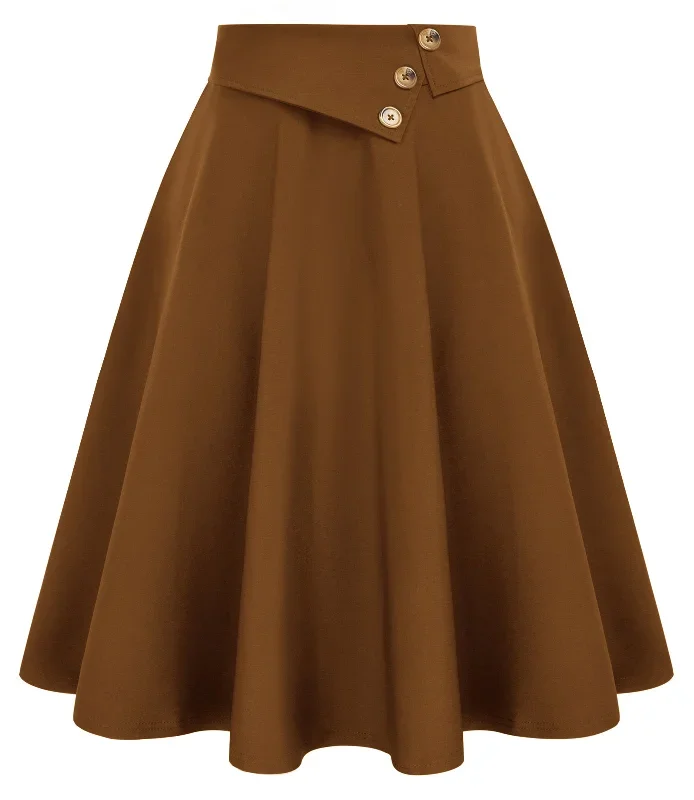 swing-skirt-elastic-waist-buttons-decorated-flared-a-line-skirt