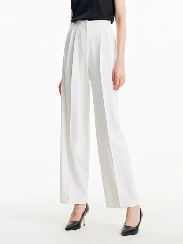 White Wide Leg Suit Pants