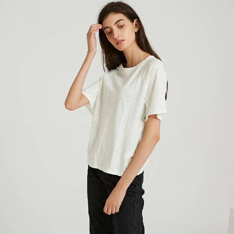 women-cotton-elastic-basic-t-shirts