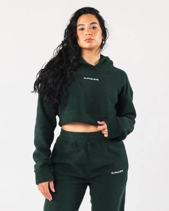 King Crop Hoodie - Evergreen